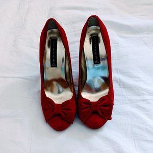 Red Suede Steve Madden Stiletto Heels - 7.5